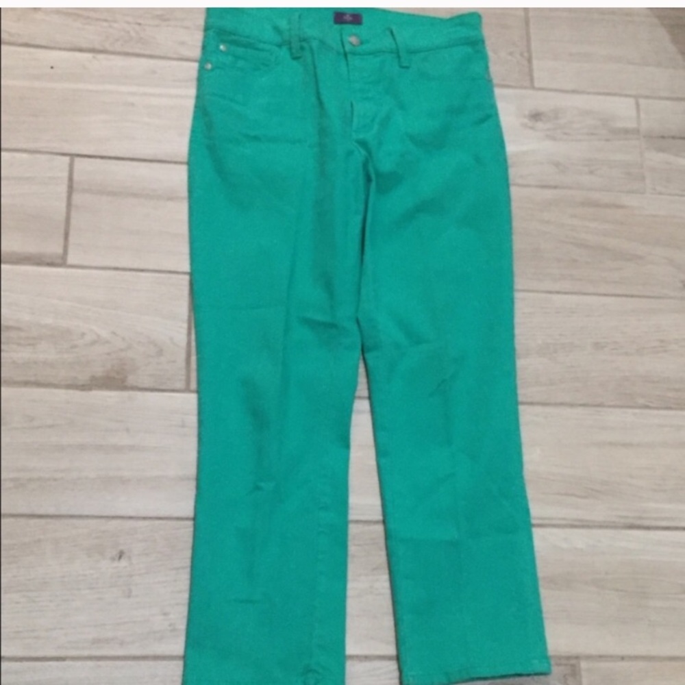 NYDJ Green Skinny Stretch Capri Jeans